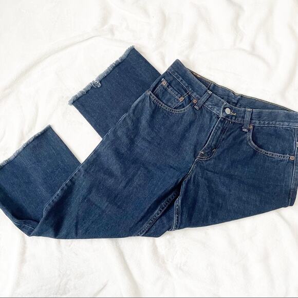 Levi’s 577 low rise loose fit cropped vintage 90s jeans size 6 blue denim - Picture 2 of 9
